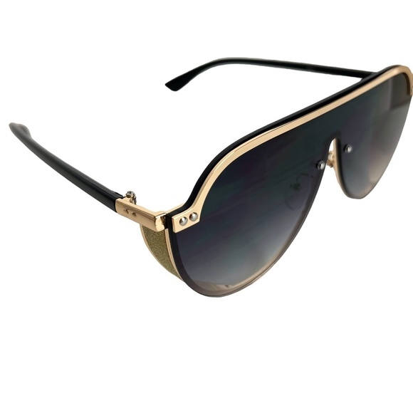 SUNGLASSES Fashion Black Gold Smokey Lenses Summer Vacation Beach Glasses - Picture 3 of 16